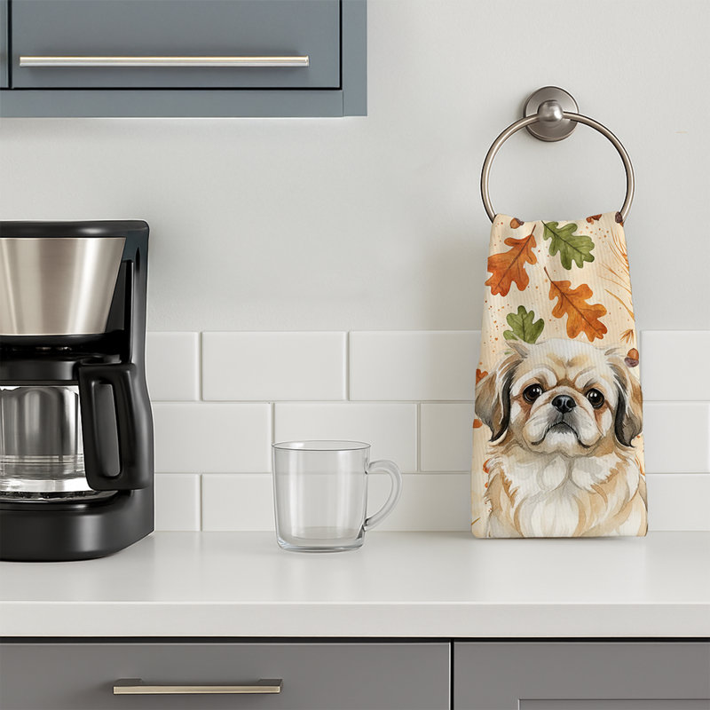 Fawn Pekingese Heirloom Fall Kitchen Towel, Fawn Pekingese