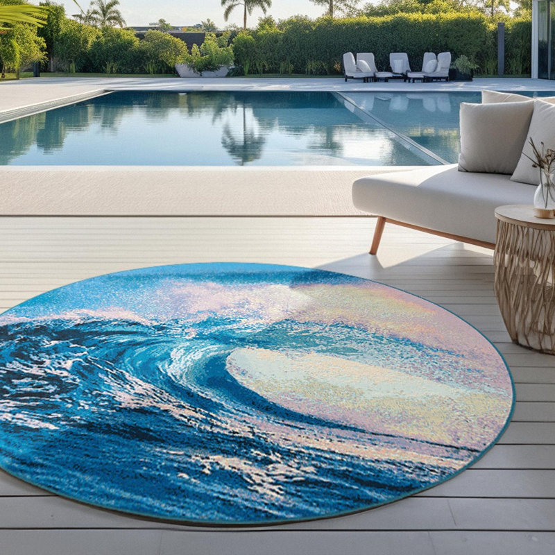Keazia Indoor/Outdoor Area Rug, Round 6'1"