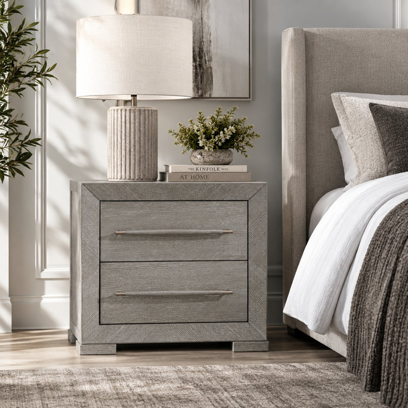 Modern Gray Finish Nightstand