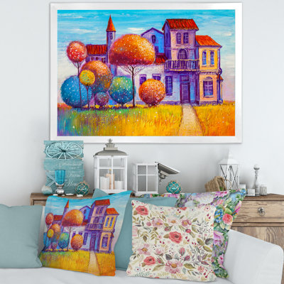 " Colorful House In The Fairy Tale Village " Painting Print