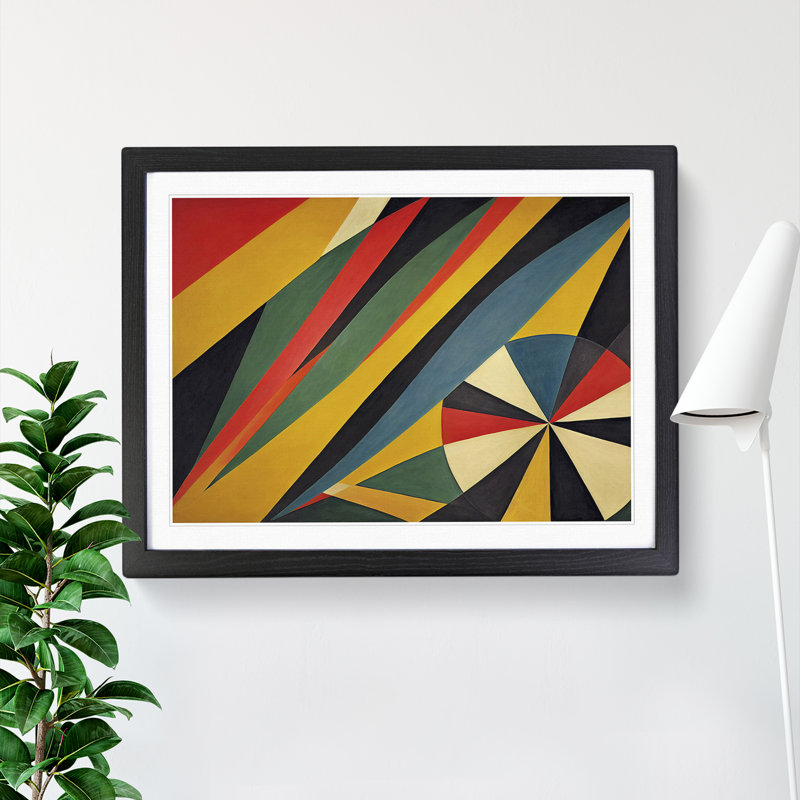 Neat Modern Abstract Art - Single Picture Frame Print, 46cm H x 64cm W, Black