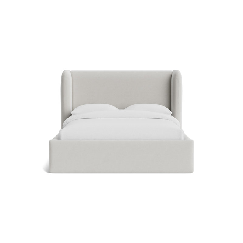 Niles 48 Floating Rail Bed, Performance Velvet - Silver, King