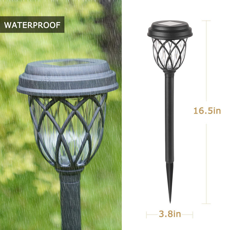 Lampe sur pied d'extérieur à DEL 4 po à énergie solaire intégrée, Noir