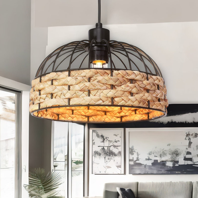 12cm H Metal Pendant Shade in Brown