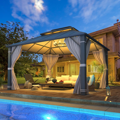 Virtyt 12 Ft. W x 10 Ft. D Aluminum Patio Gazebo by Arlmont and Co.