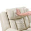 Canapé deux places inclinable électrique avec console centrale, en similicuir beige