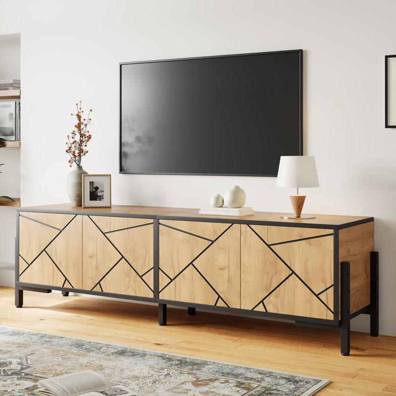 Geometric Wood TV Stand