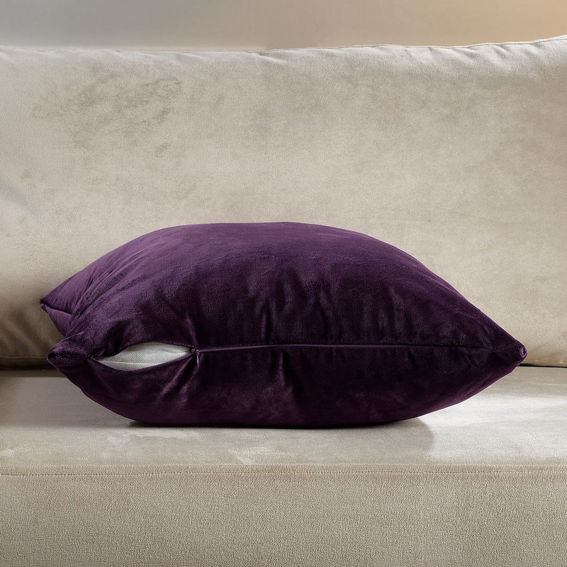 Housse de coussin en velours mat 1pc, Carré 12 po, Byzance