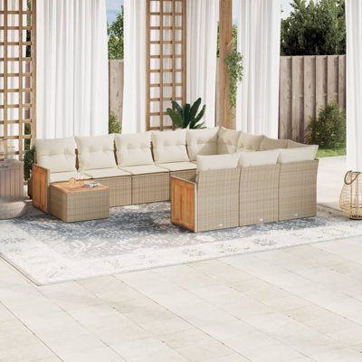 Ensemble de canapé de jardin Vidaxl beige et blanc crème