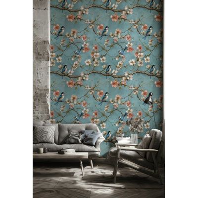 Papier peint floral Bluebird Blossom
