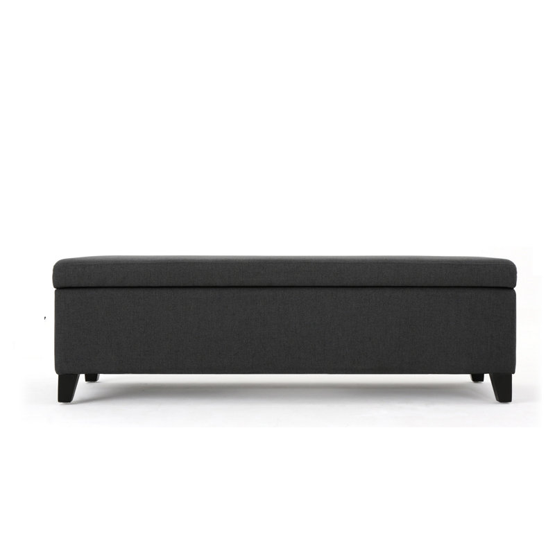 Banc de rangement avec repose-pieds Harry, gris foncé classique 51 po, bois de bouleau