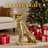 Panther Figurine Resin Art Deco Gold Side Table with Metal Tray Top Glam Style Sculptural Animal Inspired Versatile Living Room Entryway Decor-1209577159