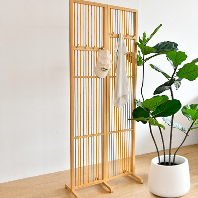 Paravent en bois massif 2 panneaux Burlywood