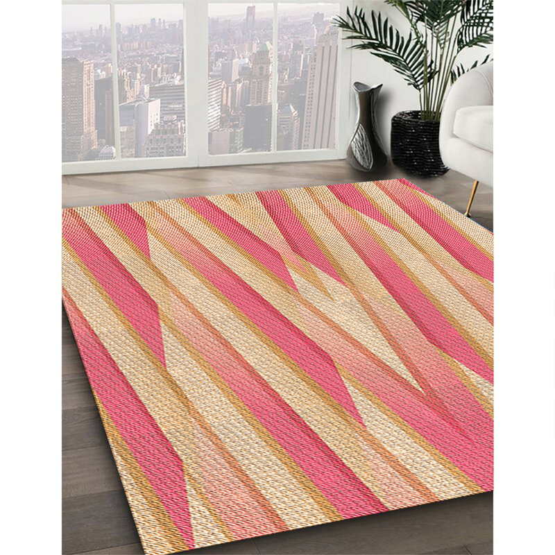 Tapis 100% à motifs lavables à la machine 2989, Rond 7 pi