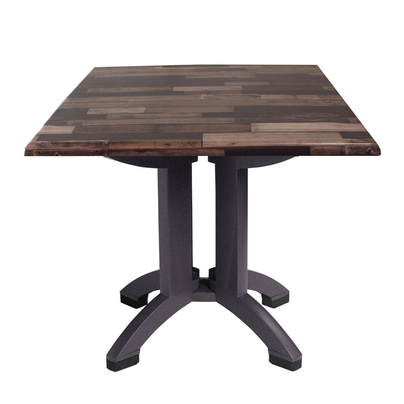 Table de salle à manger Atlanta, Plateau Shiplap / base gris anthracite, L 36 po x l 36 po