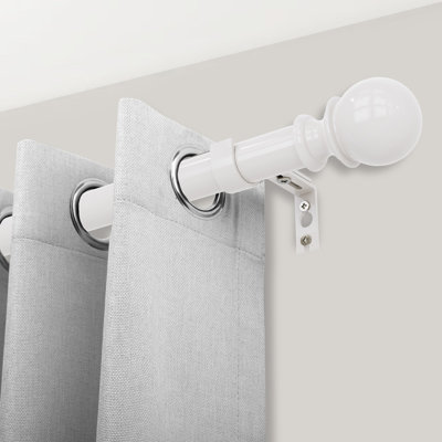 Danikah 1 Inch Curtain Rod Heavy Duty Adjustable Drapery Rods with Ball Finials