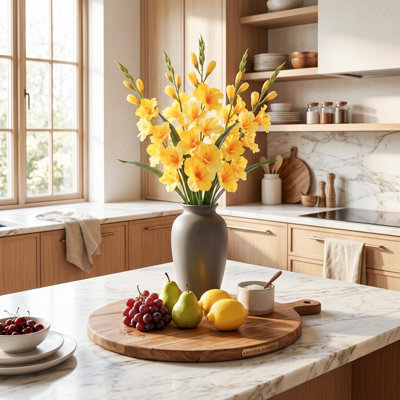 Gladiolus Artificial Flowers 5 PCS 25.6 in Gladiolus Flowers Silk Flowers Long Stem Flowers for Home Wedding Office Decoration