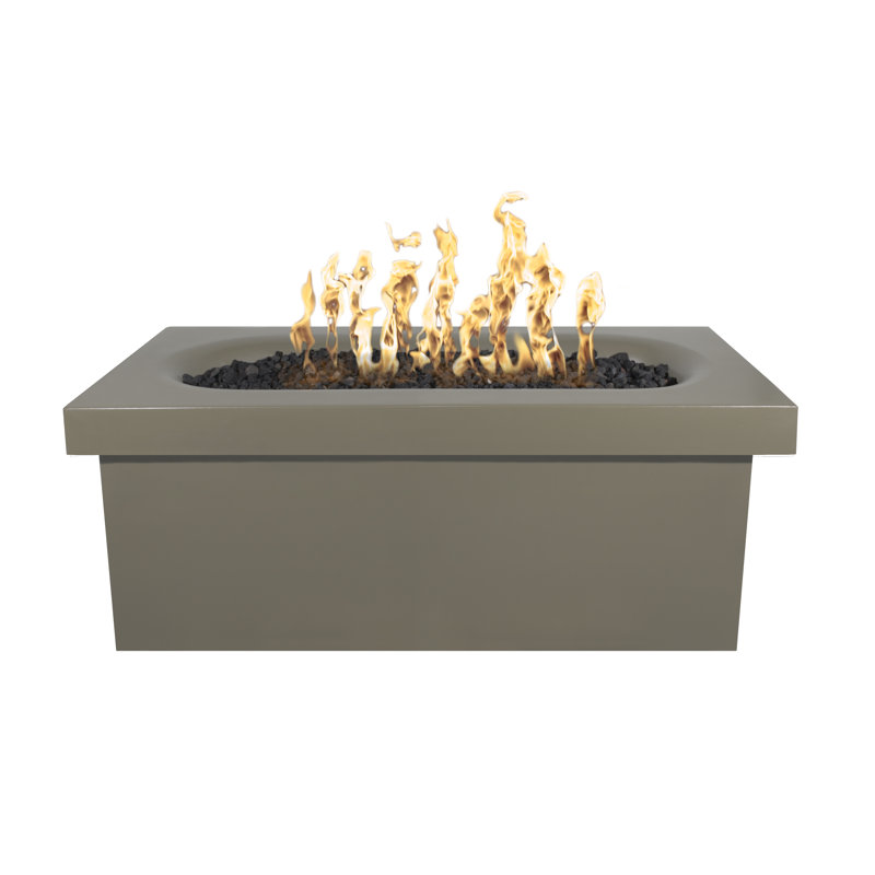 Ramona Rectangle Concrete Smokeless Fire Pit Table with Hidden Fuel Tank, Propane, Ash