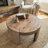 Solid Wood Round 31.5-Inch Farmhouse Circle Center Cocktail Tea Coffee Table for Living Room, Easy Assembly-1422009528