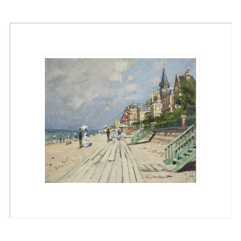 «Beach at Trouville» par Claude Monet, impression giclée sur cadre, H 13,75 po x l 15,46 po