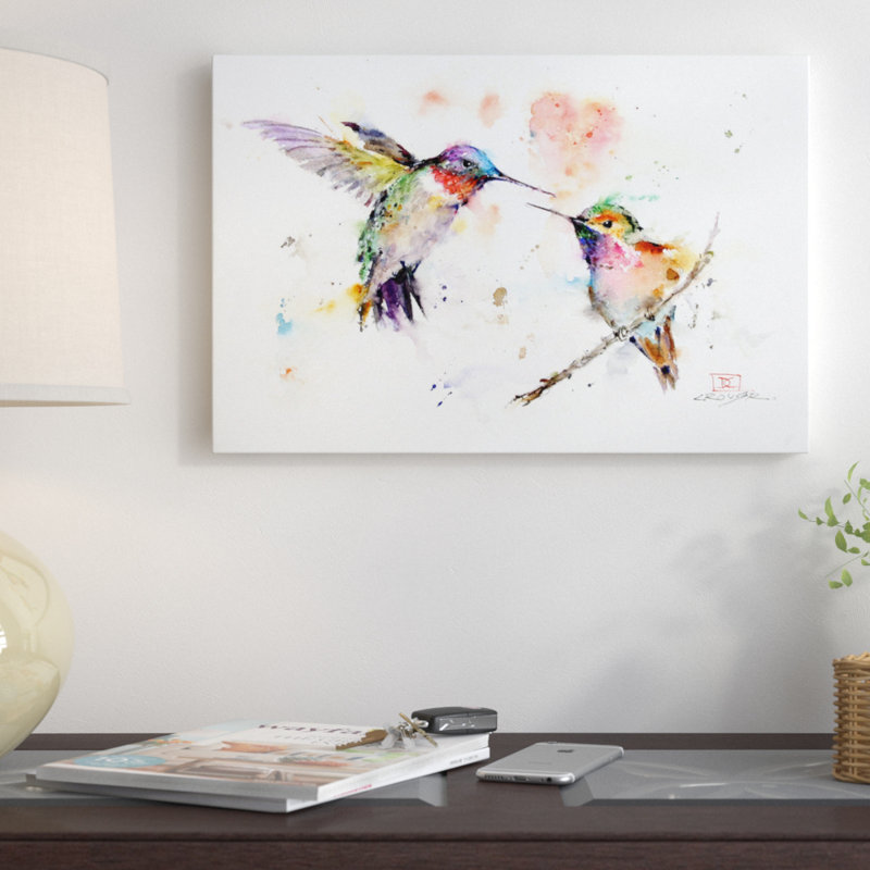 Hummingbirds par Dean Crouser - Impression sur toile tendue sur châssis, H 18 po x l 26 po x P 1,5 po, Pas de tapis
