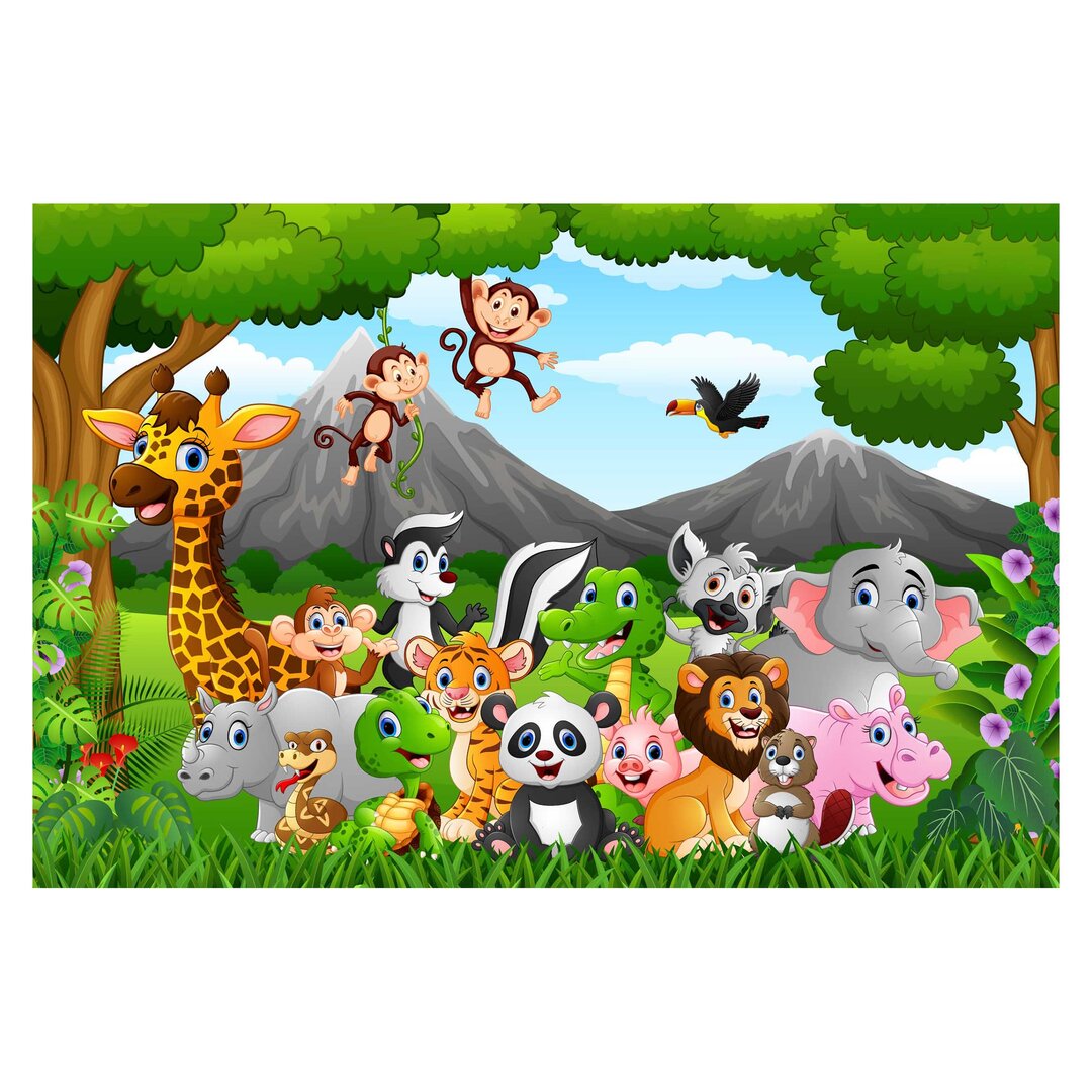 Strukturierte Tapete Wild Jungle Animals 3,2 m x 480 cm