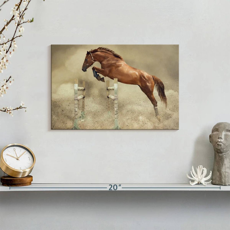 Powerful Jumping Horse, 8" H x 12" W