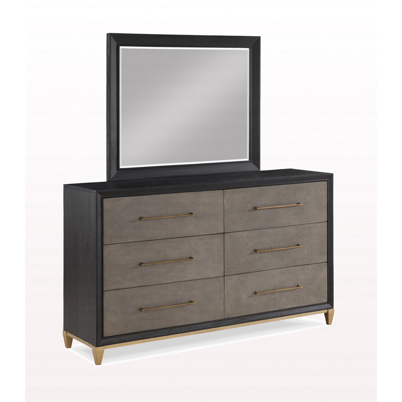 Commode en bois brossé 6 pièces