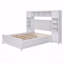 Structure de lit double en bois, armoire tout-en-un, tablette