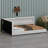 Smart Upholstered Low-Profile Bed with Connected USB Hub and Decorative Light Belt-352118500