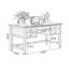 Bureau rétro en bois massif de style américain avec tiroirs