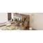 Lit mezzanine simple en bois avec bureau intégré, DEL, tablettes de rangement, armoires et escalier-255262850