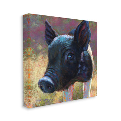 " Cute Black Pig Close Up Portrait " by Rita Kirkman