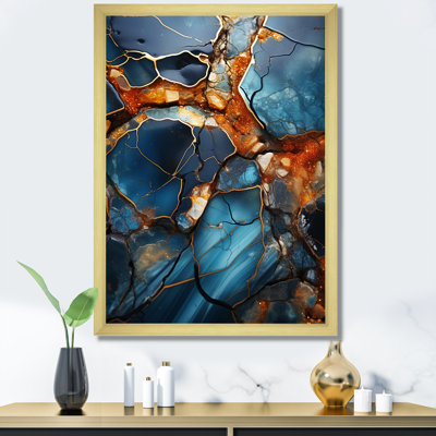 Or et mosaïque de marbre bleu agate IV