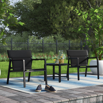 Byren Round 2 - Person 21.37" Long Bistro Set by Wade Logan