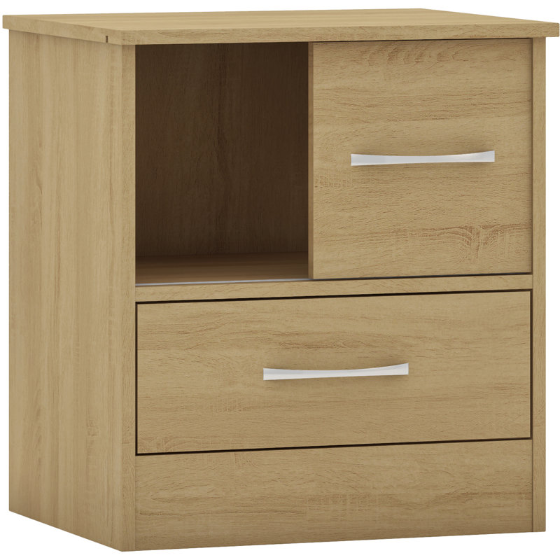 Cascio 1 Drawer Bedside Table, Sonoma Oak