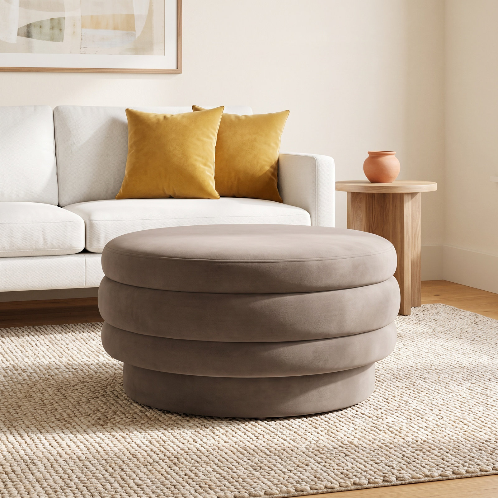 30" Cocktail Ottoman, Chocolate