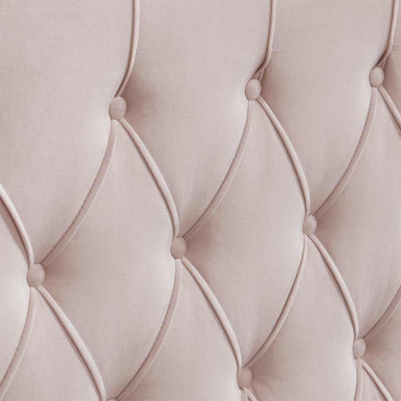 Upholstered Wingback Headboard, Queen, Dusty Mauve