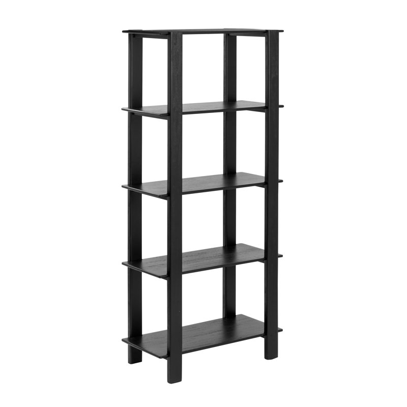 Villenova 70" H x 32" W x 16" D Solid Wood Bookcase, Black