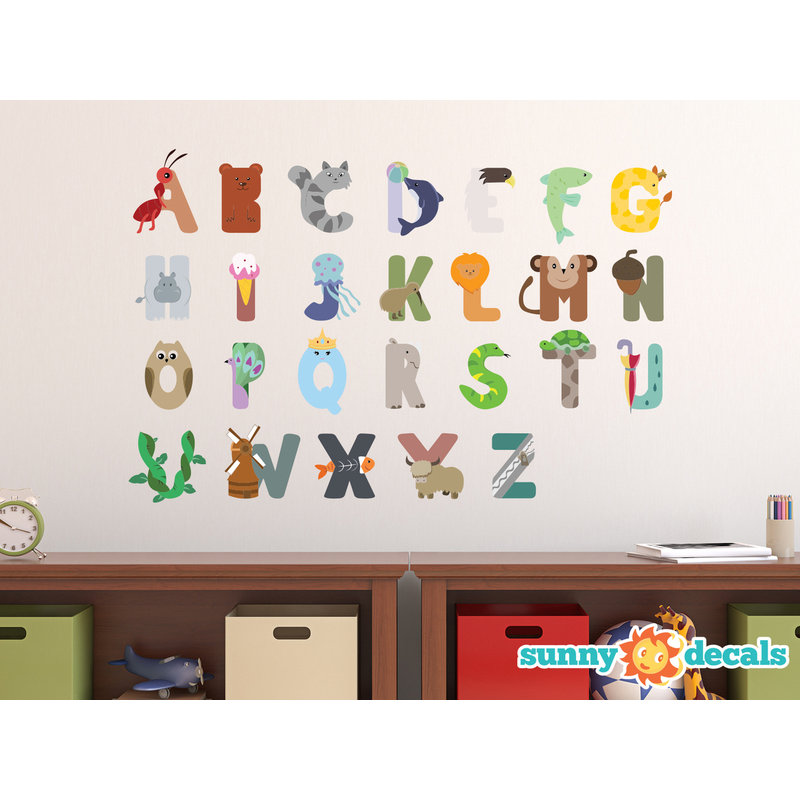 Décalcomanie murale en tissu alphabet