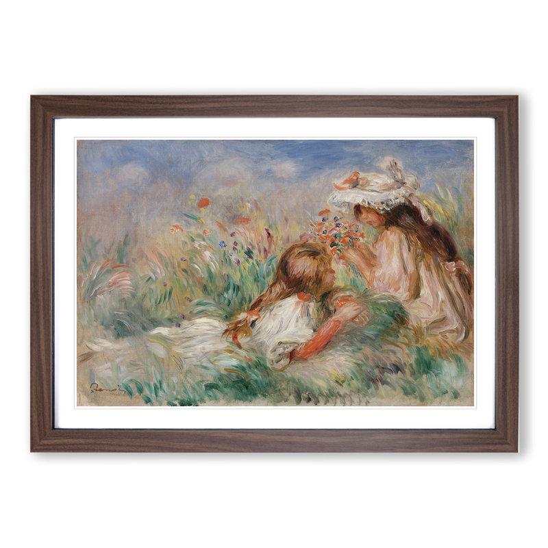 The Grass by Pierre-Auguste Renoir - Framed Print, 27cm H x 36cm W x 2cm D, Walnut Framed
