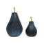 Glass Dark Blue Pear Set Of 2