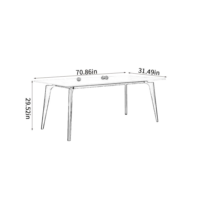 Naileth Dining Table, 29.52"H x 70.86"L x 31.49"W