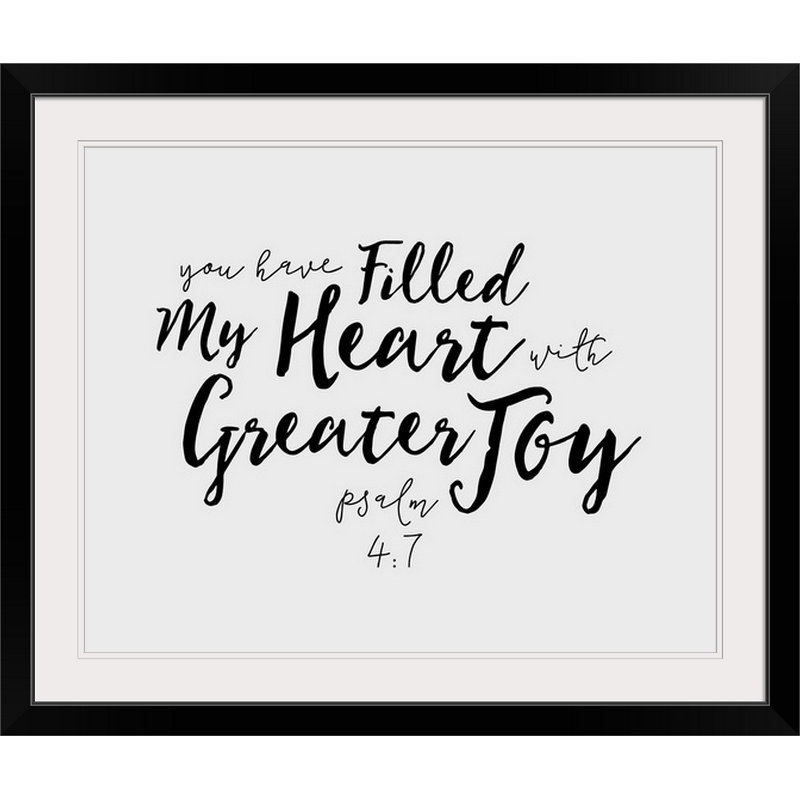 « psalm 4:7-scripture art », art textuel, H 20 po x l 23 po x P 1 po, Cadre noir