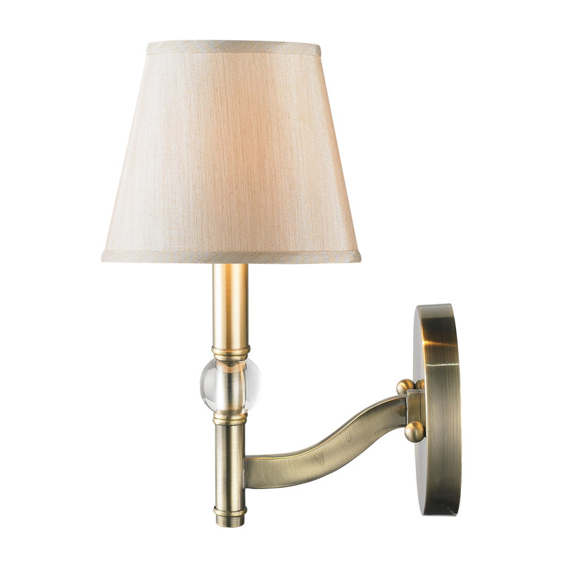 Dasilva Wall Sconce, Silken Parchment, Aged Brass