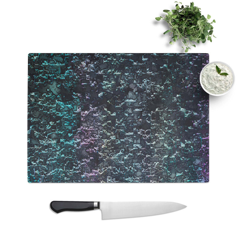 Tempered Glass Stone Delight Chopping Board, 28.5 cm W x 20 cm L