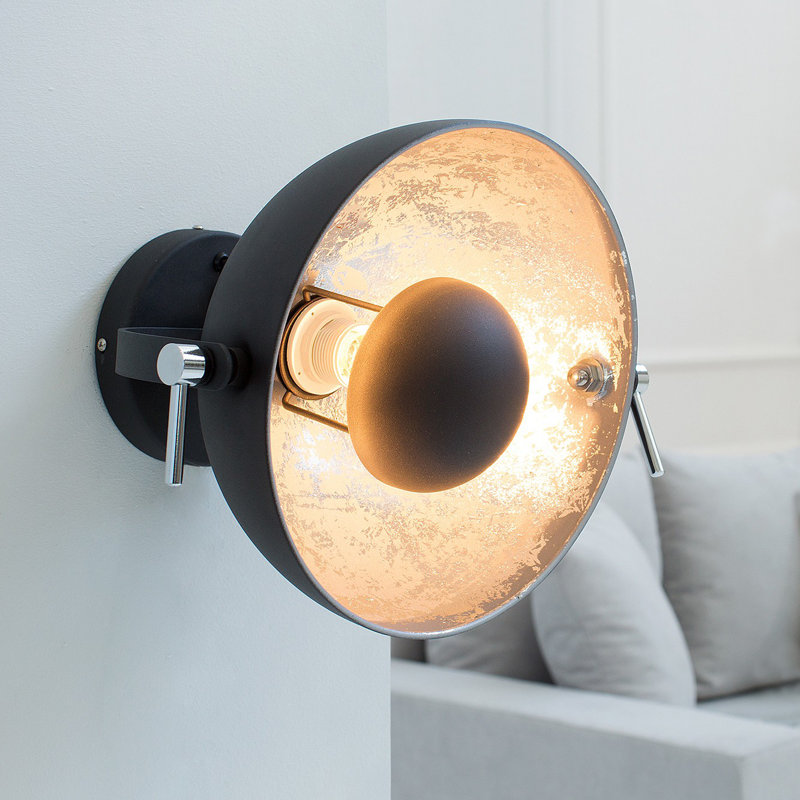 Fiedler Armed Sconce, Black/Silver