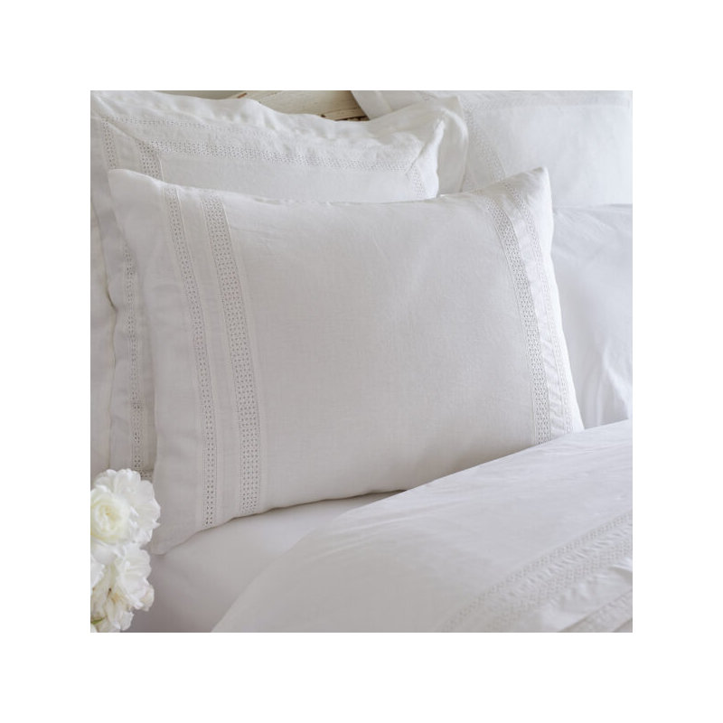 Dorset White Linen Sham, Standard