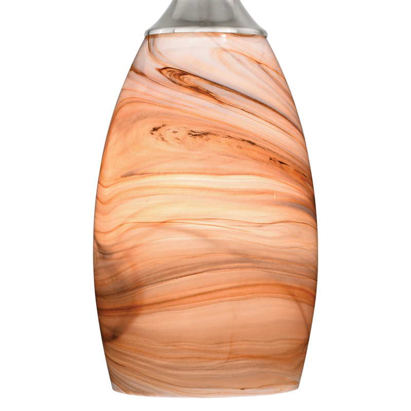 Finja 1 - Light Single Pendant, Satin Nickel, Toffee Swirl