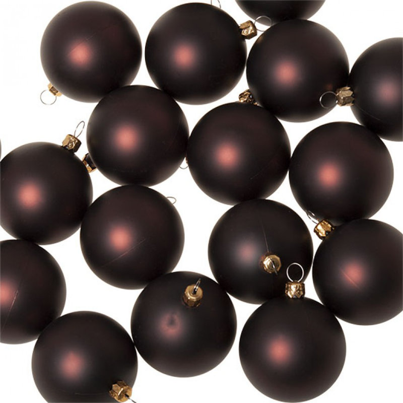 Bauble, 6cm H x 6cm W x 6cm D, Brown Satin